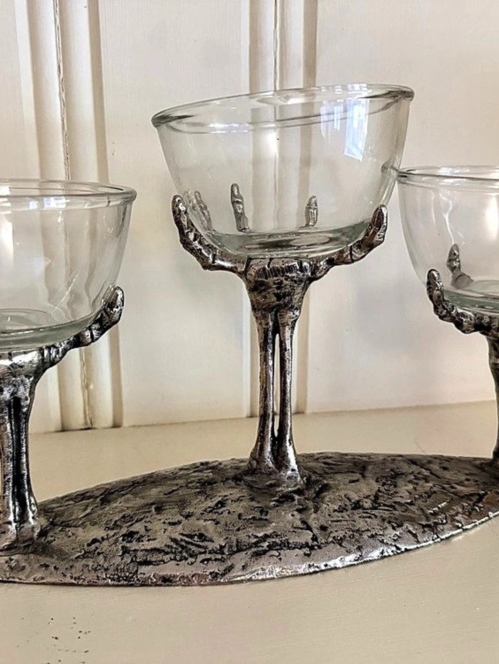 New without box Pottery Barn 3 Dish Halloween Skeleton Server